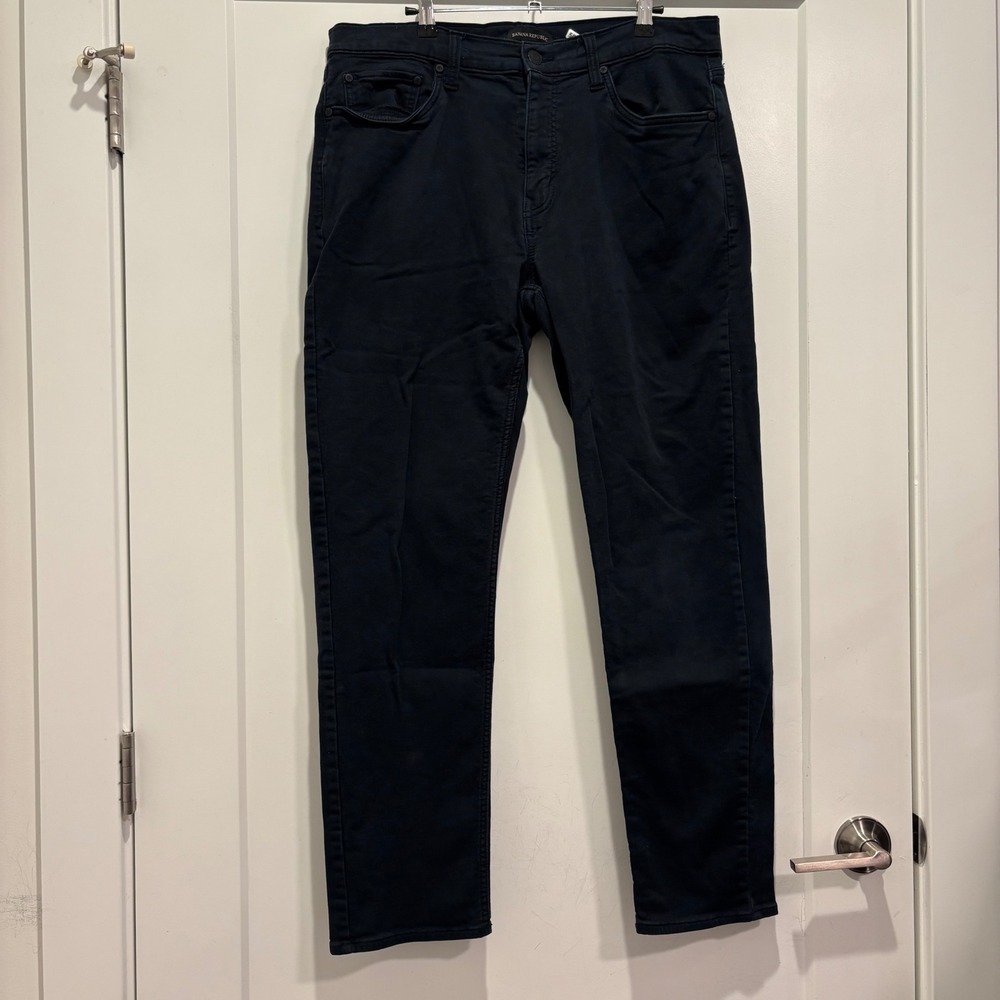 Banana Republic Traveler Pants Mens 36x32 Navy Blue Slim Fit 5-Pocket Chino Jean